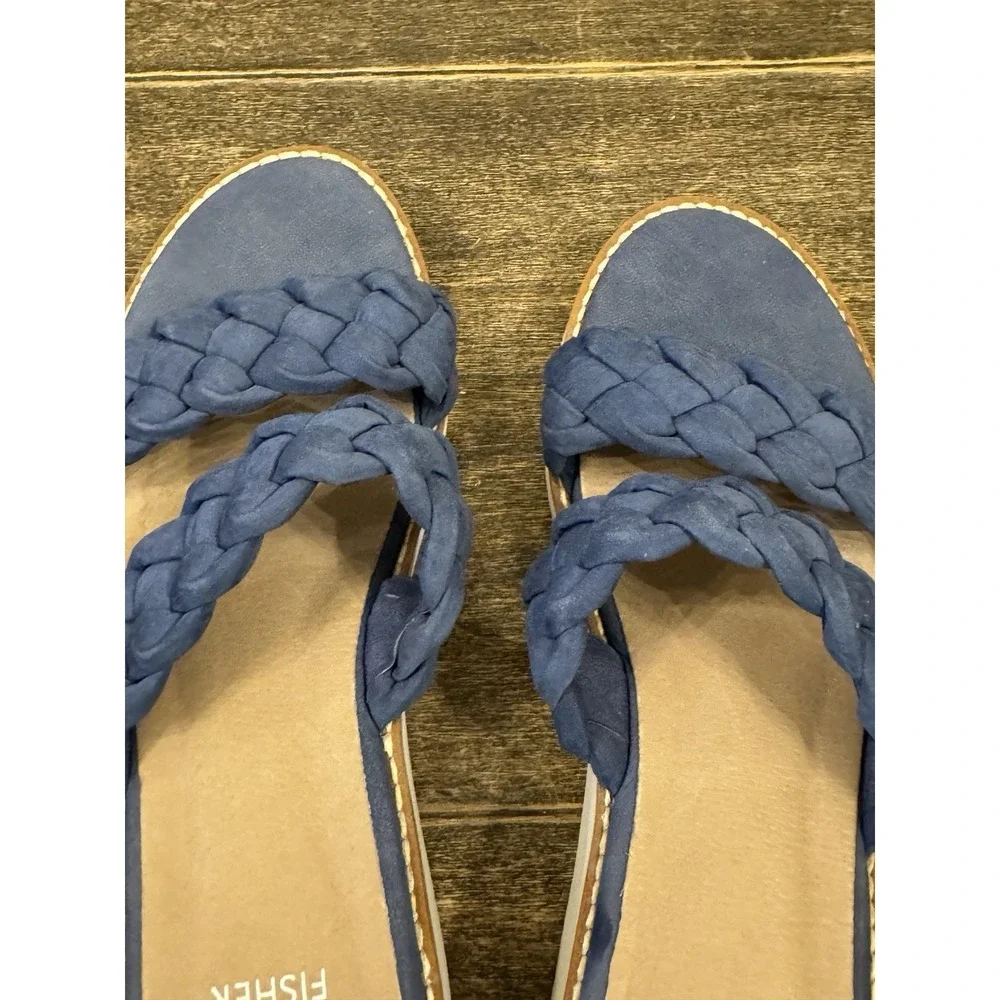 Eileen Fisher Loop‎ Women's Wedge Sandal Blue Size 8 Slide Braided